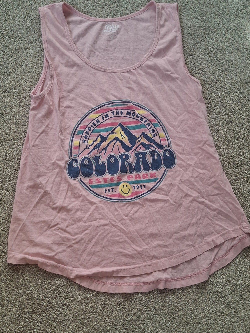 Blue 84 Pink Colorado Estes Park Graphic Tank Top